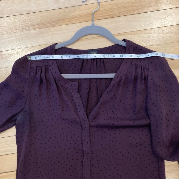 Aritzia Babaton plum with black dots silk blouse - Picture 6 of 7